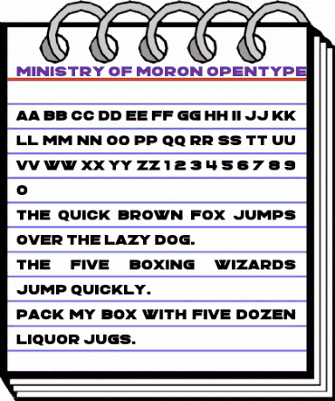 Ministry of Moron Regular animated font preview