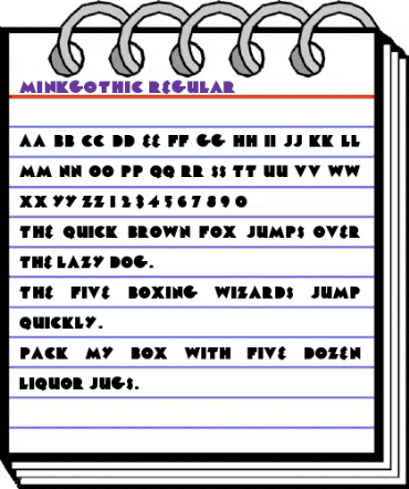 MinkGothic Regular animated font preview