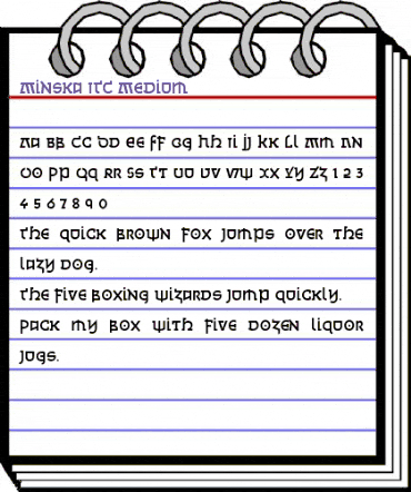Minska ITC Medium animated font preview Minska ITC Medium animated font preview