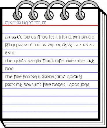 Minska Light ITC TT Regular animated font preview