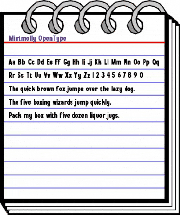 Mintmolly Regular animated font preview