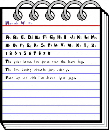 Miranda Writes Regular animated font preview