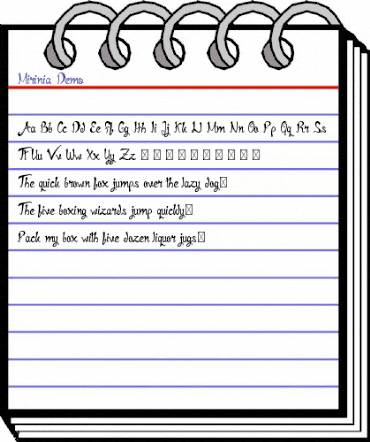 Mirinia Demo Regular animated font preview