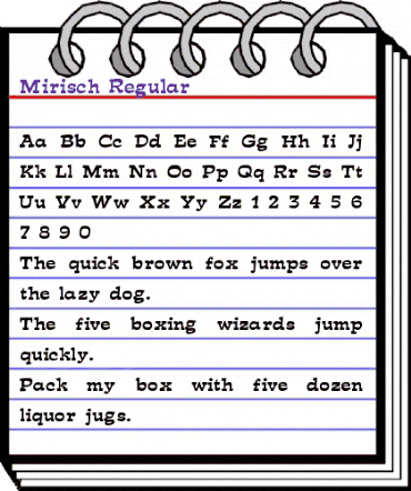 Mirisch Regular animated font preview Mirisch Regular animated font preview