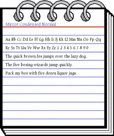 Mirror-Condensed Normal animated font preview