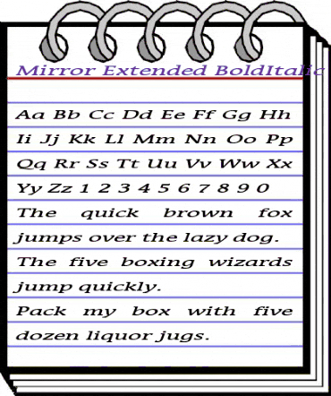 Mirror Extended BoldItalic animated font preview Mirror Extended BoldItalic animated font preview