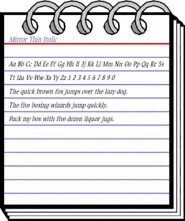 Mirror Thin Italic animated font preview