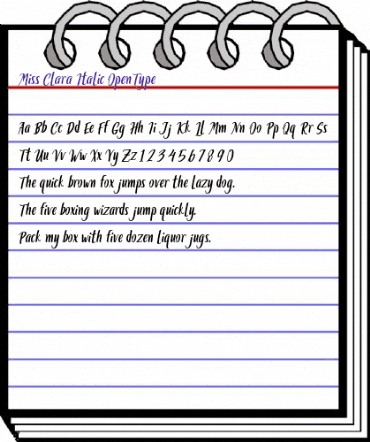 Miss Clara Italic animated font preview Miss Clara Italic animated font preview