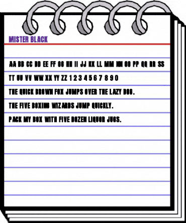 Mister Black Regular animated font preview