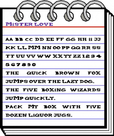 Mister Love Regular animated font preview