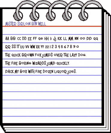 Mister Sirloin BTN Well Regular animated font preview Mister Sirloin BTN Well Regular animated font preview