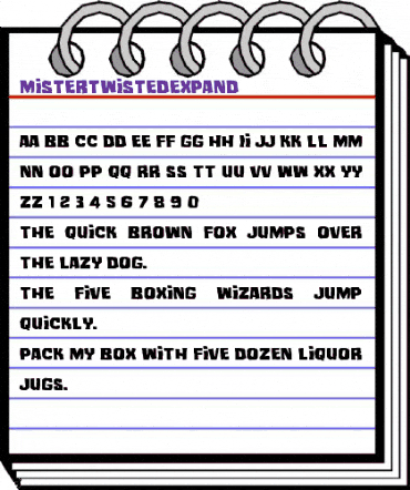 Mister Twisted Expanded Expanded animated font preview Mister Twisted Expanded Expanded animated font preview