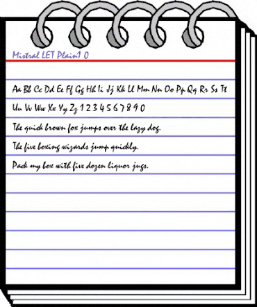 Mistral LET Plain animated font preview Mistral LET Plain animated font preview