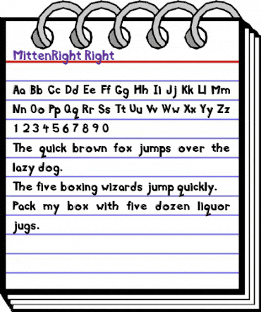 MittenRight Right animated font preview