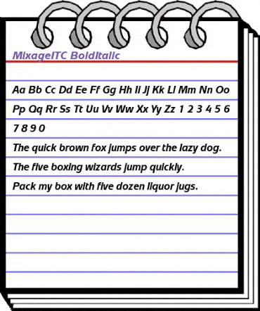MixageITC Bold Italic animated font preview