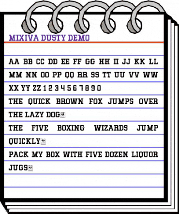 MIXIVA-DUSTY demo Regular animated font preview