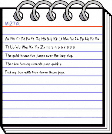 MiZTiX Regular animated font preview