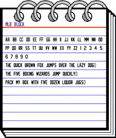 MLB Block Regular animated font preview