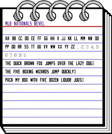MLB Nationals Bevel Regular animated font preview