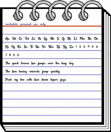 mochalate personal use only Regular animated font preview