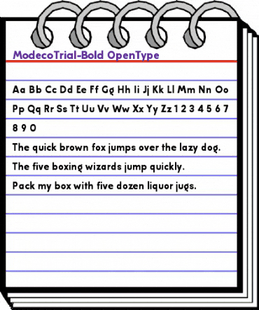 Modeco Trial Bold animated font preview Modeco Trial Bold animated font preview