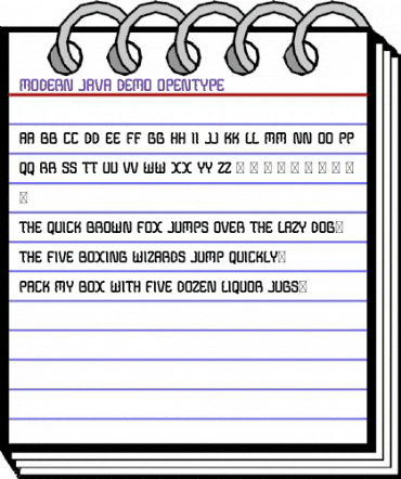 Modern Java Demo Regular animated font preview