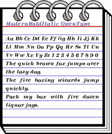 Modern BoldItalic animated font preview