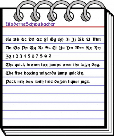 ModerneSchwabacher Regular animated font preview