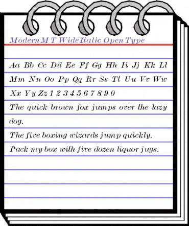 Monotype Modern Wide Italic animated font preview Monotype Modern Wide Italic animated font preview