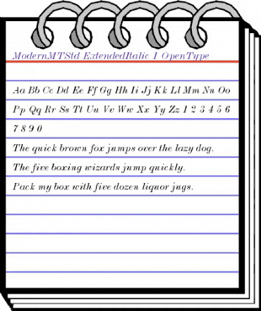 Monotype Modern Std Extended Italic animated font preview Monotype Modern Std Extended Italic animated font preview