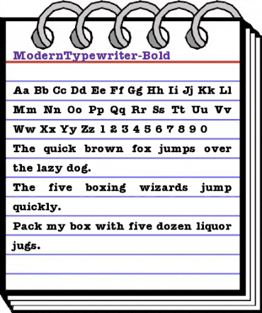 ModernTypewriter Bold animated font preview