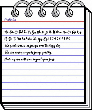 Moleska Regular animated font preview