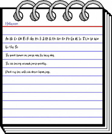 Molliquam Regular animated font preview Molliquam Regular animated font preview