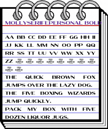 Molly Serif E PERSONAL Bold animated font preview