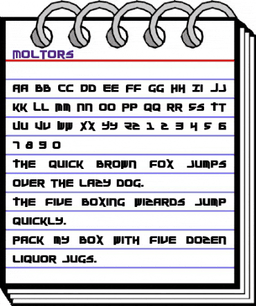 Moltors Regular animated font preview