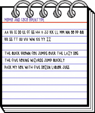 Momo And Coco Regular animated font preview
