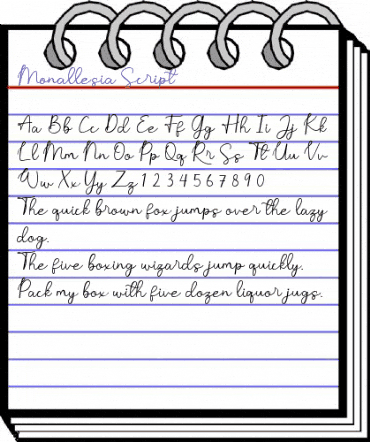 Monallesia Script Regular animated font preview