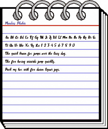 Monday Phobia Regular animated font preview