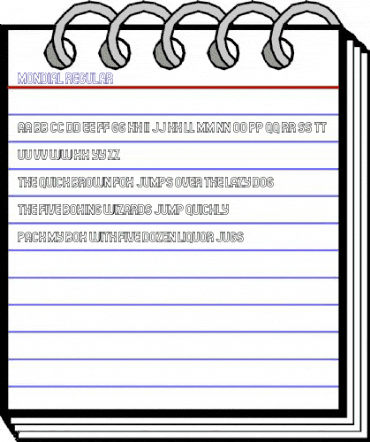 Mondial Regular animated font preview