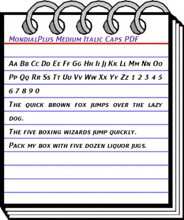 MondialPlus Medium Italic Caps Regular animated font preview