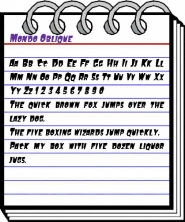 Mondo Oblique animated font preview Mondo Oblique animated font preview
