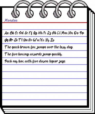 Mondou Regular animated font preview