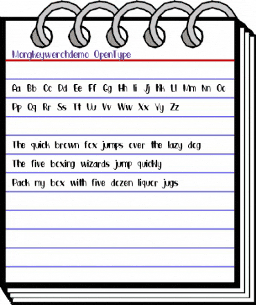 Mongkey werch demo Regular animated font preview