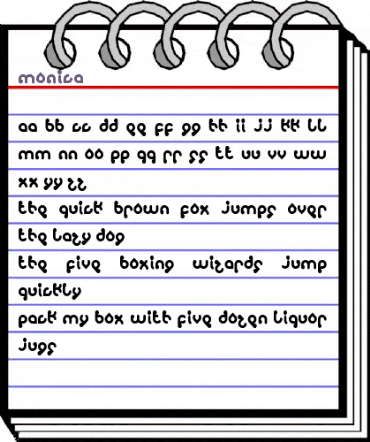 monica Regular animated font preview