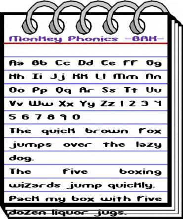 Monkey Phonics (BRK) Regular animated font preview