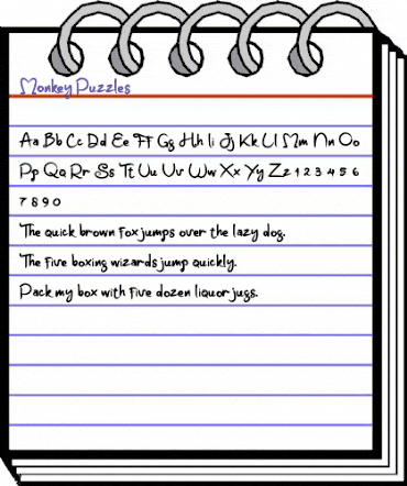 Monkey Puzzles Regular animated font preview