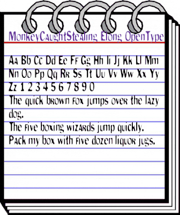 MonkeyCaughtStealing Elong animated font preview