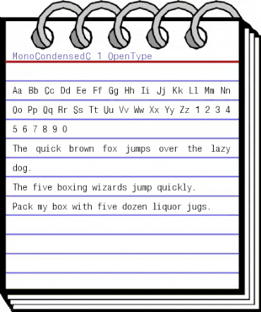 MonoCondensedC Regular animated font preview