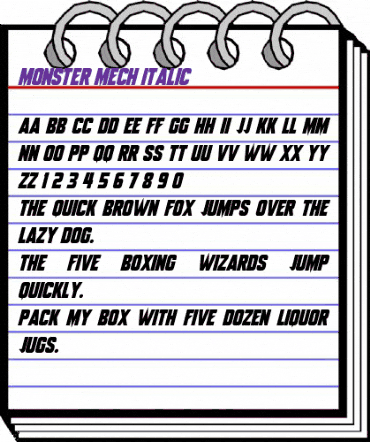 Monster Mech Italic animated font preview