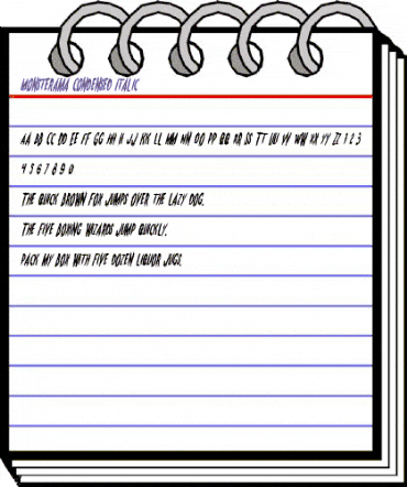 Monsterama Condensed Italic Condensed Italic animated font preview Monsterama Condensed Italic Condensed Italic animated font preview